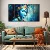 The Castle Decor Krishna Ji Wall Painting Wooden Framed 27x48 Inch (Style 33)