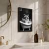 The Castle Decor Funny Raccoon Bathtub Newspaper Wall Art 8x12 Inch