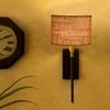 Devansh Metal Electric Wall Light in Black Colour with Beige Shade Count of 1 Light