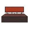Florence Solid Wood King Size Hydraulic Storage Bed In Mahogany Finish