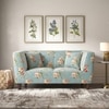 Janet 2 Seater Fabric Loveseat In Dusty Teal Glamour Colour