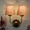 Devansh Metal Electric Wall Light in Gold Colour with Grey Shade Count of 2 Lights