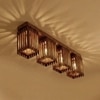 Elegant Brown Solid Wood Ceiling Light