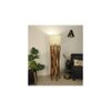 Spectre Wooden Floor Lamp with Brown Base and Jute Fabric Lampshade