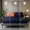 Stoa Paris Satin Bedsheet for Double Bed heet for Navy Blue & Orange, Thoda Lazy Thoda Crazy