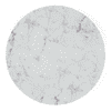 Aurora Round White Marble And Solid Wood Coffee Table In Java Walnut Finish