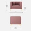 Texude Velvet 1 Seater Sofa in Pink Colour