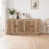 Craig Solid Mango Wood Sideboard with 4 Door in Natual Finish