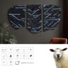 Charcoal Blue Abstract Wool Silk Handmade Wall Art 7 x 5 Feet 3 Panel Set