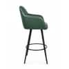 Doe Buck Luxury Faux Leather Counter Height Bar Stool in Green Colour