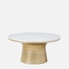 Rossoi Gold Leaf Coffee Table With White Stone Top