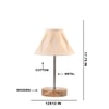 Devansh Off-White Cotton Vintage Cross Pleated   Lamp With Natural  Wood Base  & Steel Pipe  (12X17.75)