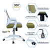 Xeanea Mid Back Ergonomic Chair in Pearl Green Colour