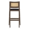 Weber Solid Wood Bar Stool (Danish Walnut Finish, Deep Blue Colour)
