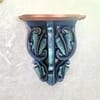 Multishade Colour Solid Wood Handcarved Kalpavriksha Floating Wall Shelf with distres finish by DisooFashions
