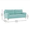 Osbert Velvet 3 Seater Sofa in Tourquise Color