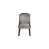 Rosslyn wood Set of 2 Dining Chairs in Iron Grey Velvet Upholstery with MAHAGONY FINISH