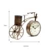 Desert Art Metal Handpainted Cycle Showpiece with Table Clock and Pen Stand