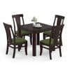 Arabia-Fabio 4 Seater Dining Table With Set Of 4 Chairs Colour-Matty Olive Finish-Mahogany