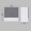 2 Doors Modular Wall Mounted Kitchen Cabinet With Organizer Shelf In Slate Grey Finish