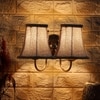 Devansh Dual Steel Metal  Wallmounted Lamp With Beige Jute  Shade