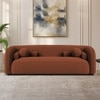 Zenol Boucle Fabric 3 Seater Sofa In Orange
