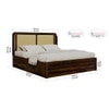 Lotus Solid Wood King  Size Upholstered Bed With Drawer Storage (Honey Oak Finish)