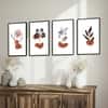 The Castle Decor Boho Abstract Botanical Wall Art Set of 4 Design 4 11x17 Inch