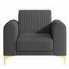 Veniza Velvet 1 Seater Sofa In Dark Grey Colour