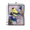 Blue Yellow Small Bird Floral Canvas Wall Prints Canvas Wall Prints Set of 1 Multicolor Matte