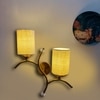 Devansh Metal Electric Wall Light in Gold Colour with White Shade Count of 2 Lights