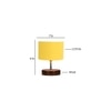 Merlin Yellow cotton table lamp with brown wood base
