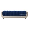Resco  Velvet 2 Seater 5 Feet Ottoman Bench in Navy Blue & Cream  Color