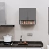 2 Doors Modular Wall Mounted Kitchen Cabinet With Organizer Shelf In Slate Grey Finish
