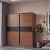 Avalon Engineered Wood 2 Sliding Door Wardrobe in Wheat Brown Walnut Finish