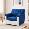 Enzo 1 Seater Sofa In Fabric White & Blue Color