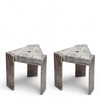 Avina Sheesham Wood Set of 2 End Tables / Tea Tables in Rustic Grey Matte Finish