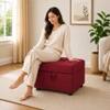 Doe Buck Tufted Storage Ottoman Bench in Maroon Colour Fabric