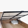 Kyoto Solid Wood Queen Hydraulic Bed in Brown Colour