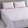 Laya Pink Floral 400 TC Cotton Flat Super King Size Bedsheet with 2 Pillow Covers – Threads
