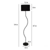 Romy Black Cotton Floor Lamp with Solid Wood