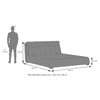 Stanhope Upholestry Hydraulic King Size Bed In Shitake Beige Premium Chenille