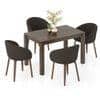 Atlas Solid Wood 4 Seater Dining Table With Meryl Lounge Chairs