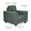 Payton 1 Seater Fabric Sofa in Fern Green Colour