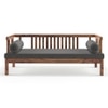 Milton Diwan in Teak Finish with Grey Fabric Colour