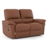 Bernice Two Seater Leatherette Recliner in Tan Colour