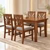 Globally Indian Ankura Solid Sheesham Wood 4 Seater Dining Table Set 4 Chairs Grey