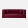 Texude Velvet 2 Seater Sofa Maroon
