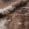 Abstract Brown Wool Silk Handmade Area Rug for Bedroom 10x14