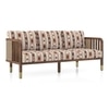 Taran 3 Seater Wooden Sofa in Sunset Ikat Stripes Colour